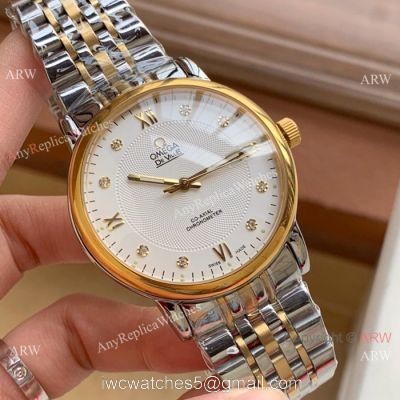 New Style Omega DeVille Automatic Watches Two Tone White Face watches