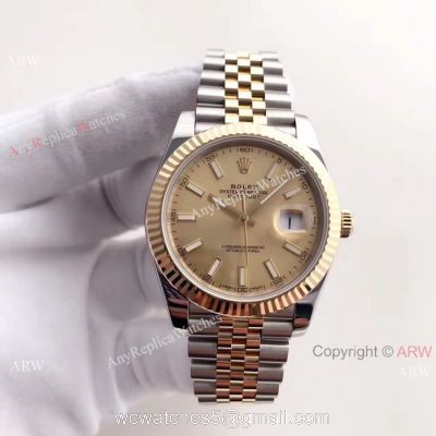 (EW) Replica Datejust 2 Rolex Gold Jubilee watch Gold Face ETA3255 watches