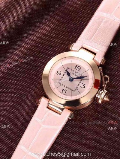 Knock off Cartier Pasha Ladies 28MM Watch Rose Gold Pink Version watches