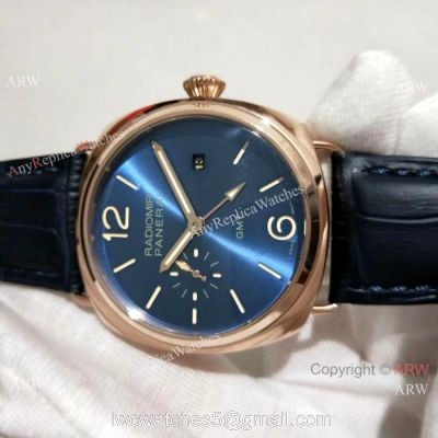Rose Gold Panerai Radiomir GMT Rose Gold Blue Dial Watch PAM598 watches