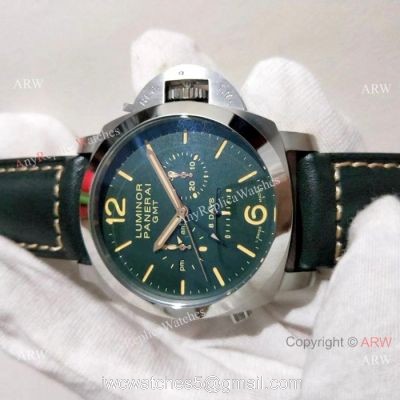 Replica Panerai Luminor Green Dial Green Leather Strap Watch Men watches
