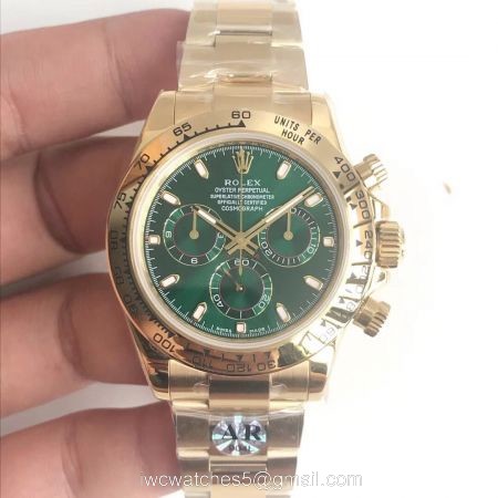 Rolex AR Factory Daytona Green Dial Yellow Gold Watch (904L SS) watches
