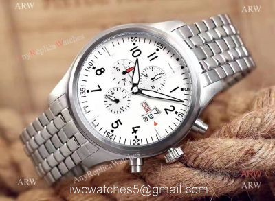 Replica Iwc Pilot Spitfire Chronograph Stainless Steel White Dial Watch For Sale watches