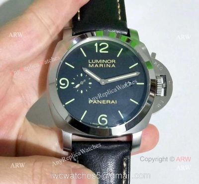 Buy Fake Panerai Watch Luminor Marina Pam 312 Black Leather Wrist watches