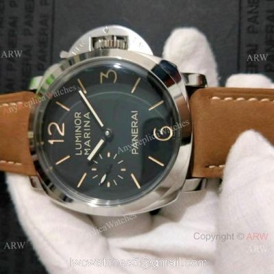 New Copy Panerai LUMINOR MARINA SS Brown Leather Strap Watch PAM422 watches