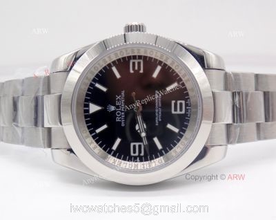 Rolex Explorer Men 40mm Watch Black Face Stainless Steel Replica Watch watches
