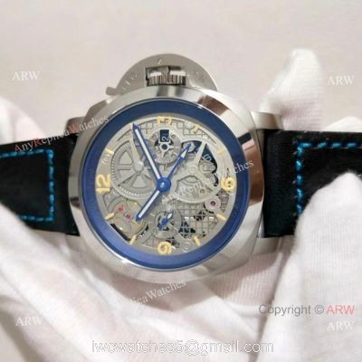 AAA Replica Panerai Luminor GMT 47MM Watch SS Skeleton watches