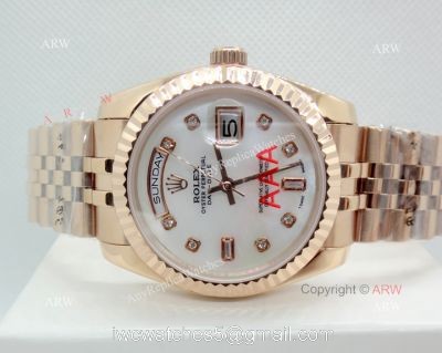Replica Diamond Rolex Day-Date Rose Gold Jubilee Watch 34mm watches