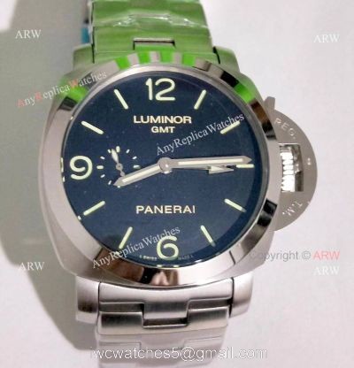 Replica Luminor GMT PAM 320 Panerai Bracelet Stainless Steel Watch watches