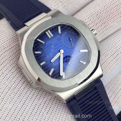 Best Quality Patek Philippe Nautilus Power Reserve Watches SS Blue Dial watches