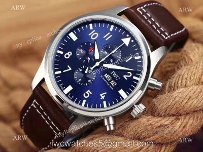 Replica IWC Pilots Chronograph Spitfire Dark Blue Dial Watch at Anyreplicawatch watches