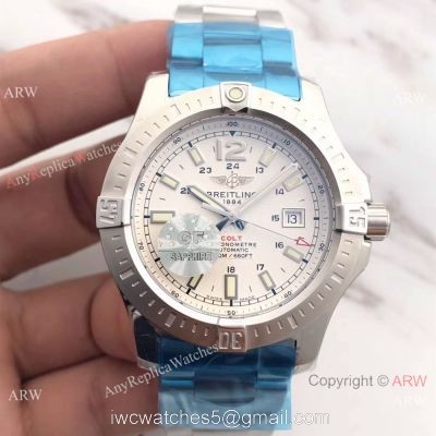 Breitling Colt Automatic 44mm Wrist Watch SS White Dial Newest Replica watches