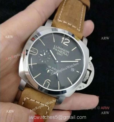 AAA Replica Luminor Panerai 10-Days GMT PAM 533 Watch Brown Leather Band watches