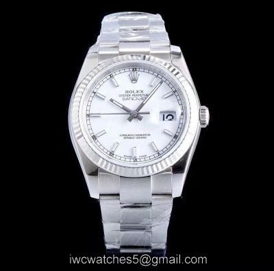 AR Factory Swiss ETA3135 Copy Rolex Datejust 904L Steel White Face Watch watches