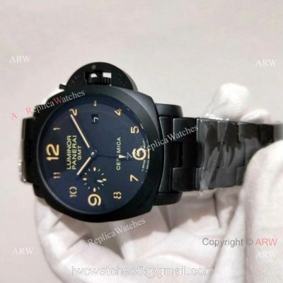 Solid Black Luminor GMT Panerai Bracelet PAM 438 watches