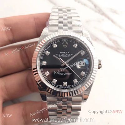 (EW) Copy Rolex Jubilee Datejust II Diamond Watch Black Dial ETA3255 watches