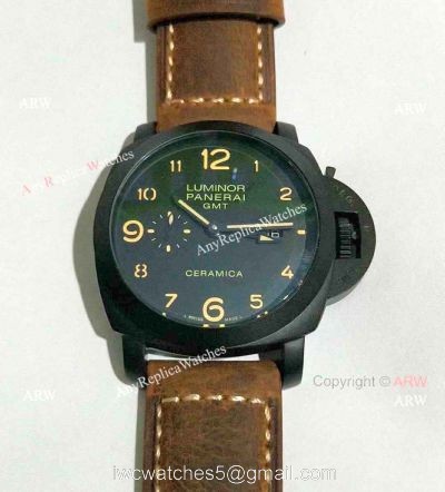 Copy Panerai PAM 441 Luminor GMT Ceramica Watch Black Case watches