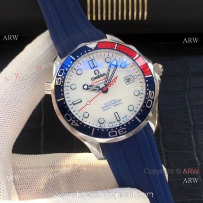 Omega Commanders 007 Copy Watch SS Blue Rubber Band watches