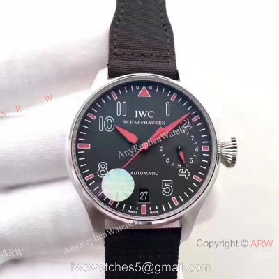 IWC Big Pilots 7 days Muhammad Ali Replica Ss Black Nylon Watch watches
