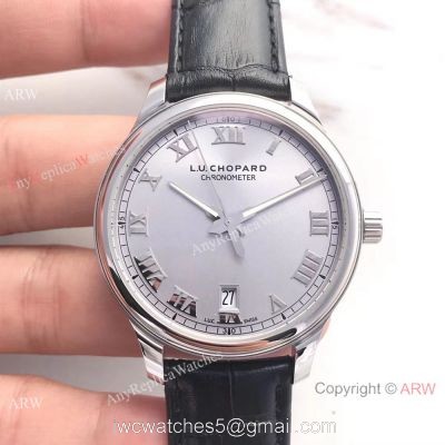 Swiss Classic Chopard L.U.C 9015 Watch SS Gray Roman Markers watches