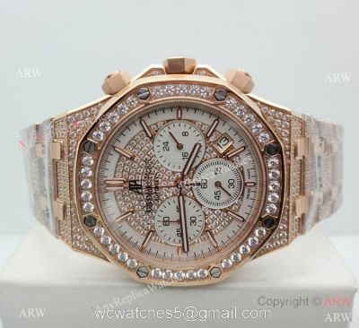 AAA Replica Audemars Piguet Royal Oak Rose Gold diamond Watches 41mm watches