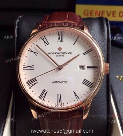 Best Vacheron Constantin Geneve Fake Watch Rose Gold Roman Dial watches