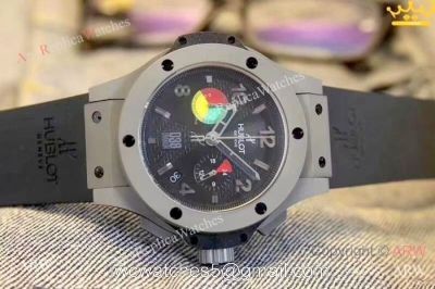 Replica Hublot Big Bang Chrono 45mm Watch Black Rubber Strap watches