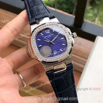 Swiss Patek Philippe Nautilus 7118 Watches SS Blue Dial Blue Strap watches