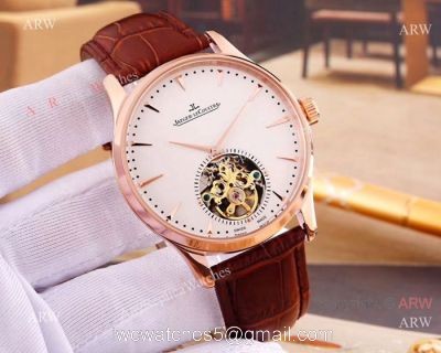 High Quality Jaeger-LeCoultre Flying Tourbillon Watch Rose Gold White Dial watches