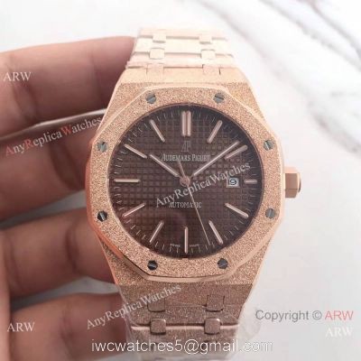JF Copy Audemars Piguet Royal Oak 41mm Watch Frosted Gold Watch Case watches