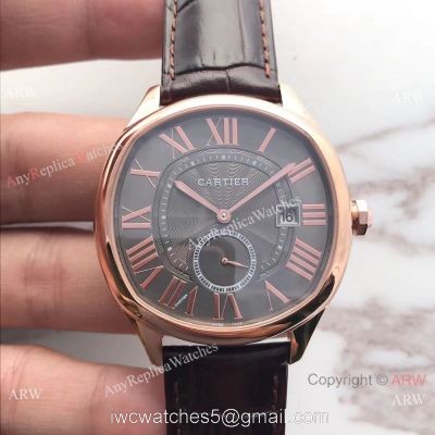 Drive De Cartier WGNM0003 Rose Gold Black Roman Watch Swiss Replica watches