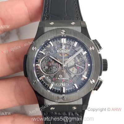 Swiss Hublot Big Bang Black Skeleton Dial Mens Watch Copy 7750 Valjoux watches