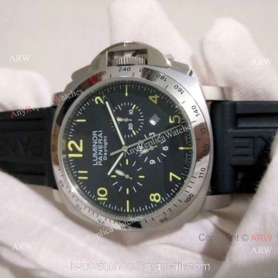 Copy Officine Panerai Firenze 1860 Quartz Watch SS Black Rubber Strap watches