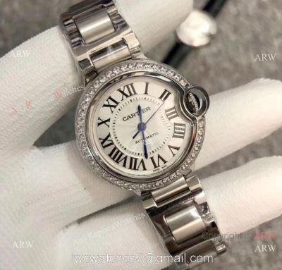 Ballon Bleu De Cartier 33mm Watch Stainless Steel Quartz Movement watches