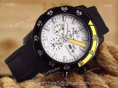 New Replica IWC Aquatimer Chronograph Watch Black Case Rubber Strap watches