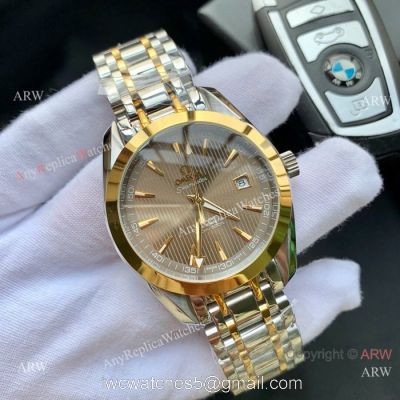 Omega Seamaster Aqua Terra Two Tone Gray Face Watches 42mm AAA Copy watches