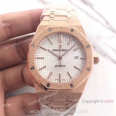 JF Factory Newest Audemars Piguet Watches For Sale Royal Oak Frosted Gold w White Dial watches