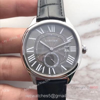 Swiss Drive De Cartier WGNM0003 Replica Watch SS Black Roman Dial watches