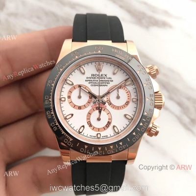 AR Factory SWISS ROLEX DAYTONA 4130 Watch Rose Gold White Face watches