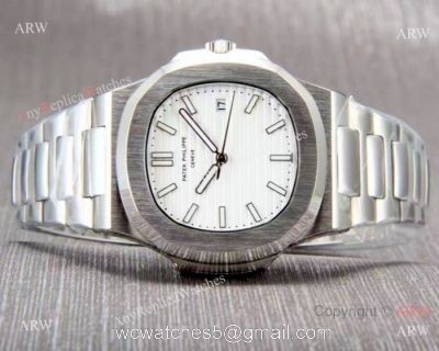 AAA Replica Patek Philippe Nautilus Watches Stainless Steel White Dial watches