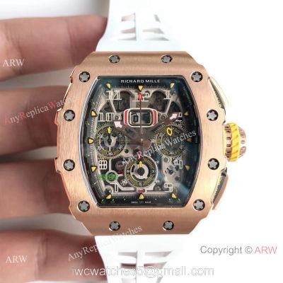 KV Factory Swiss Grade Richard Mille Flyback RM 11-03 Replica Watch Rose Gold Skeleton watches