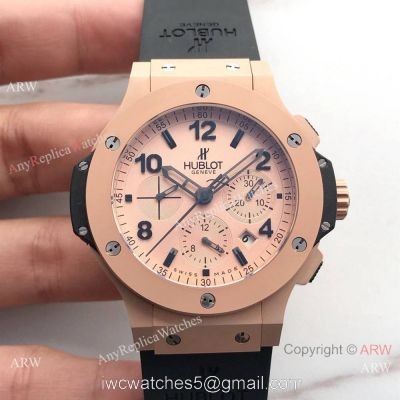 Hublot Big Bang Rose Gold Pink Dial Replica Watch 4100 Swiss Grade watches