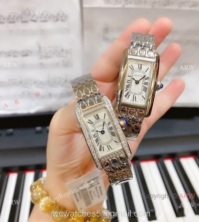 2020 Copy Cartier Tank AmEricaine Stainless Steel Watch Small watches