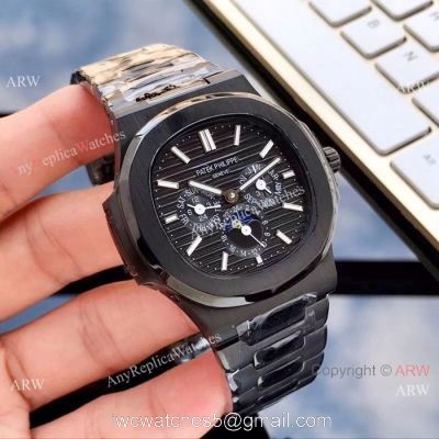 Clone Patek Philippe Nautilus Annual Calendar Watches 41mm All Black watches