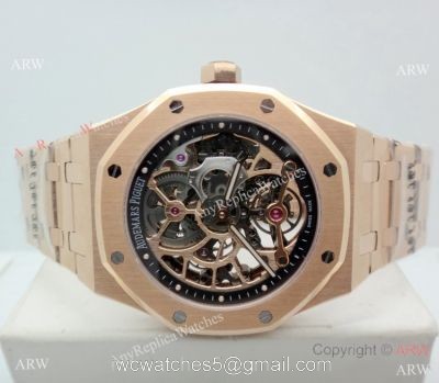 Swiss Grade Copy Audemars Piguet Royal Oak Extra-thin Openworked Rose Gold Watch watches