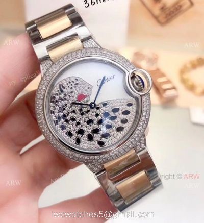 Best Replica Cartier Ballon Bleu Mens Diamond Watch Two Tone watches