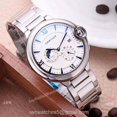 Best Quality Cartier Ballon Bleu De Moon Phase SS Automatic Replica Watch watches