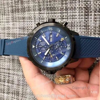 Replica IWC Aquatimer Watch Black Case Blue Chronograph Dial watches