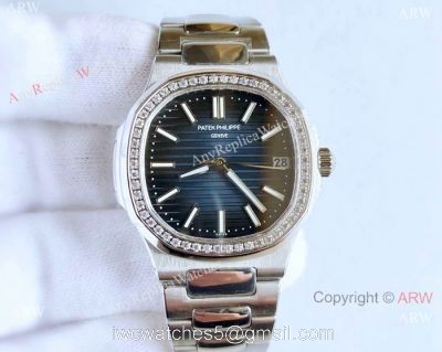 Swiss Replica Patek Philippe Ladies Nautilus Watch Diamond Bezel watches