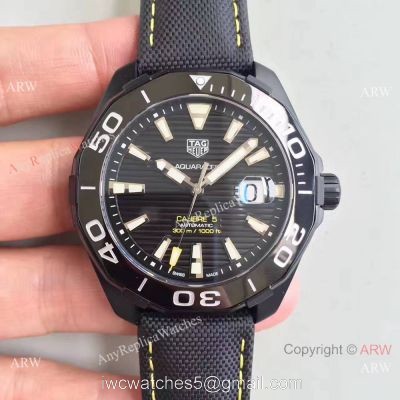 Swiss Grade Copy TAG HEUER Aquaracer Calibre 5 Black Steel 43mm Watch watches